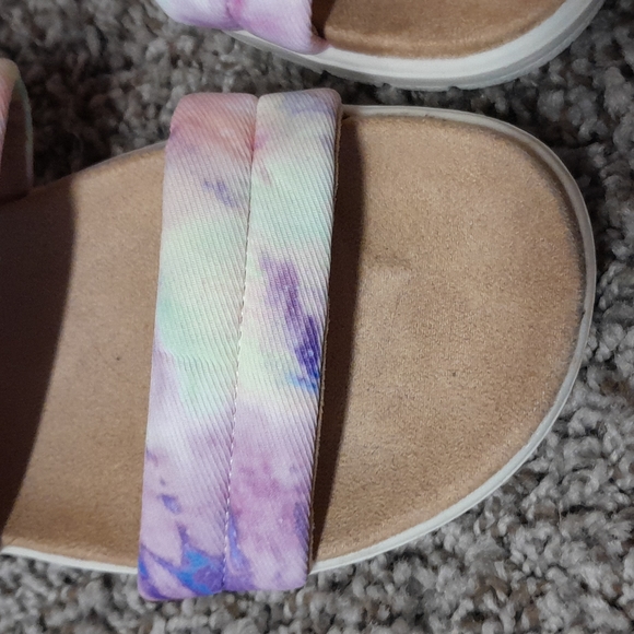 Cat and Jack pink tie dyed sandals size 3 girls - Picture 2 of 6